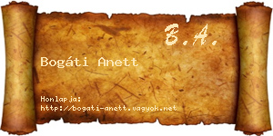 Bogáti Anett névjegykártya